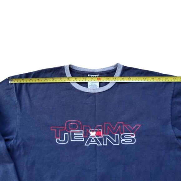 Vintage  Tommy Hilfiger Tommy Jeans Long Sleeve Shirt Navy Men’s Large - Picture 8 of 13